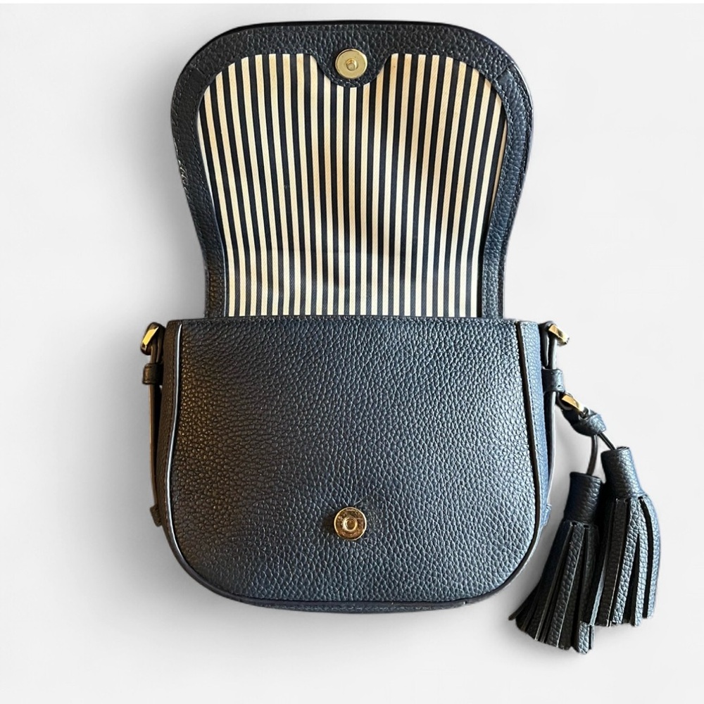 Kate Spade Dark Blue Pebble Leather Crossbody With Tassel - Picture 2 of 8
